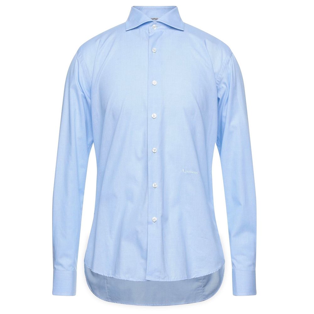 Aquascutum Hellblaues Baumwollhemd für Männer